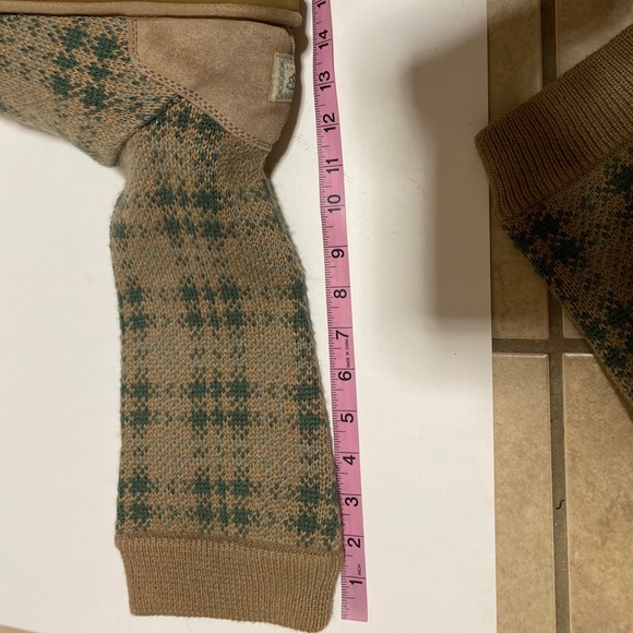 UGG tan and green plaid sweater tall boots - Picture 2 of 16